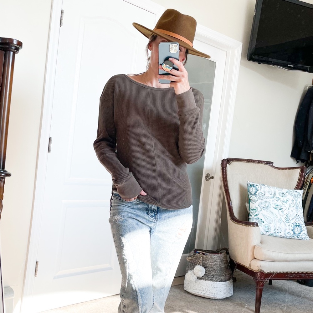 Comfy taupe knit sweater